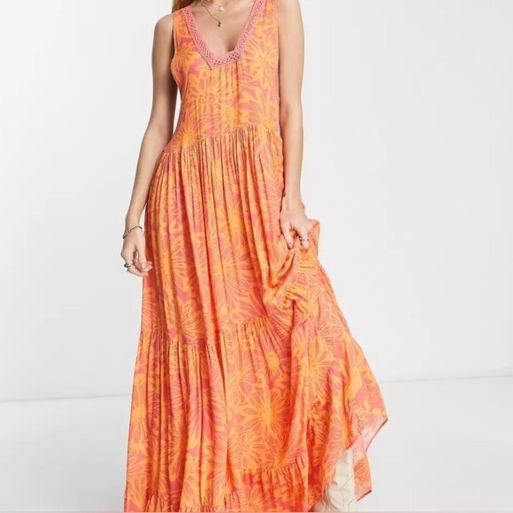 Free People Tiers For You Printed Maxi Dress
